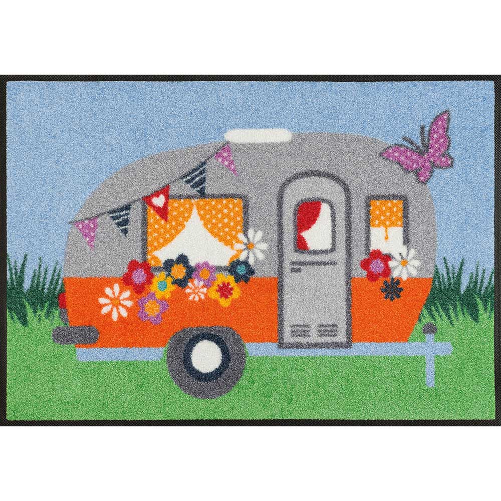 Kleen-Tex wash+dry Fußmatte Design Happy Camping - 50 x 75 cm –  BIENENKORB24 Wohndesign-Shop