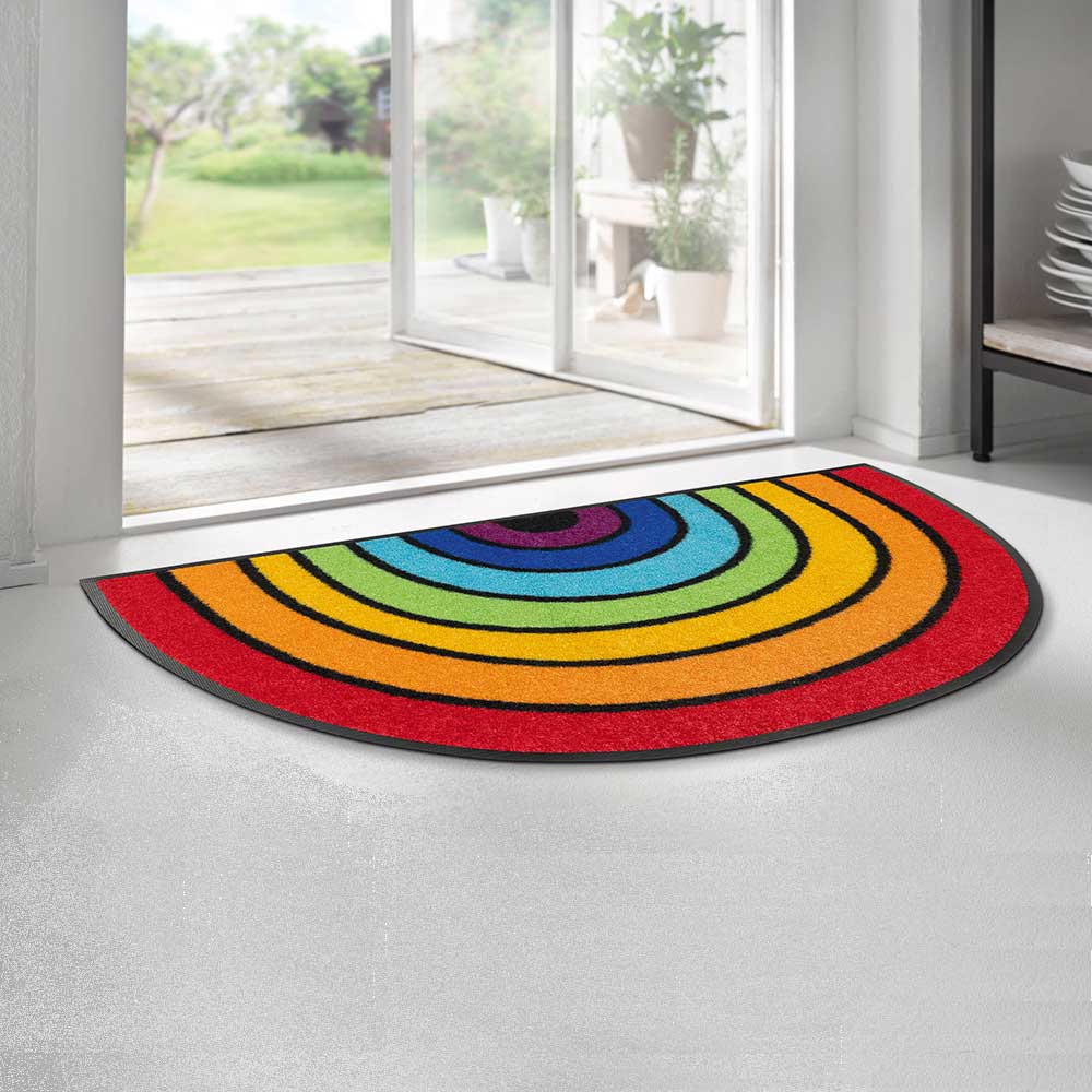 Kleen-Tex wash+dry Fußmatte Design Round Rainbow - 50 x 85 cm